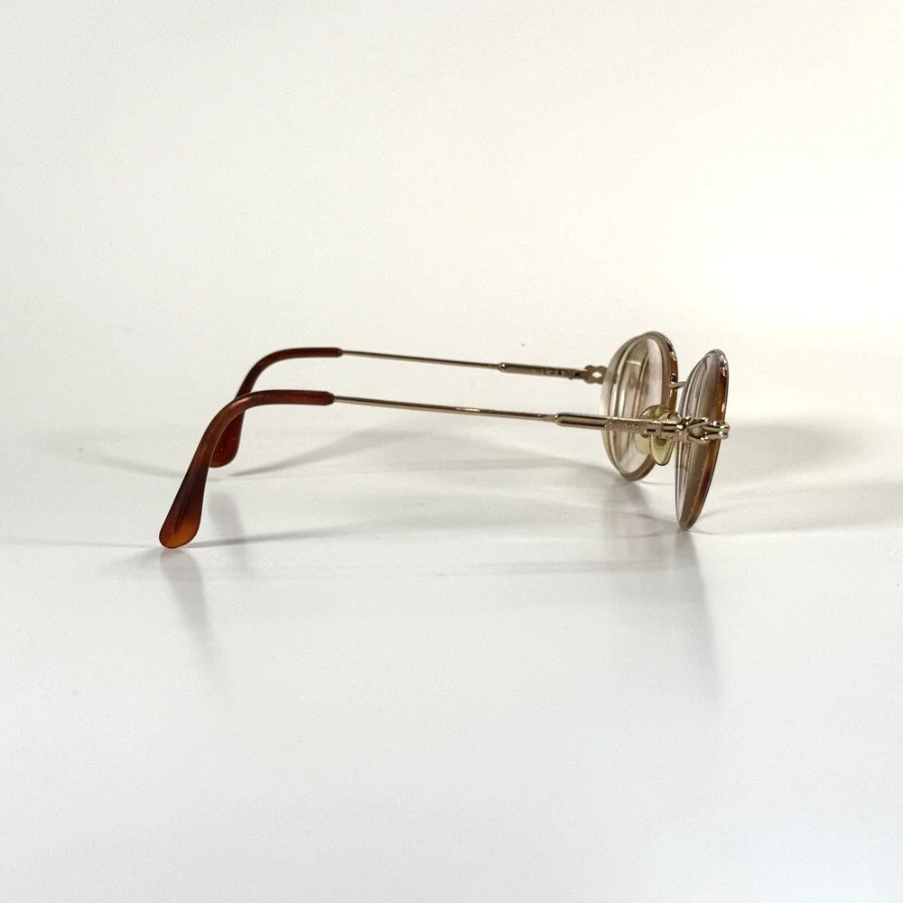 VTG‎ Gucci Knot Round Eyeglasses Frame Only 51-19-132 Metal Gold Womens Full Rim